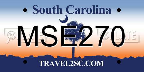 MSE270 South Carolina License Plate