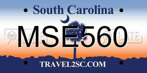 MSE560 South Carolina License Plate