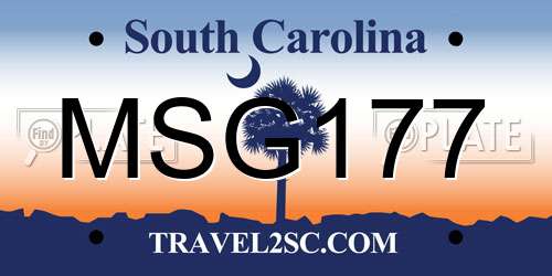MSG177 South Carolina License Plate