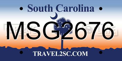 MSG2676 South Carolina License Plate