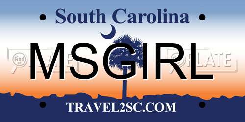 MSGIRL South Carolina License Plate
