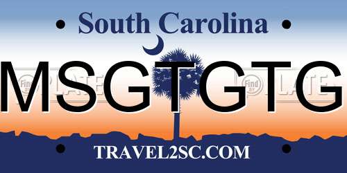 MSGTGTG South Carolina License Plate