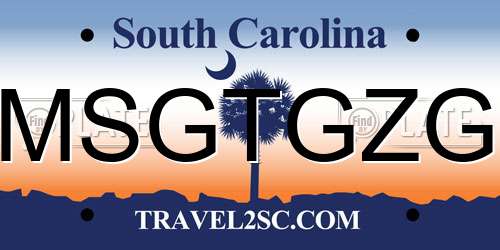MSGTGZG South Carolina License Plate