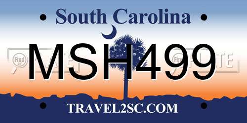 MSH499 South Carolina License Plate