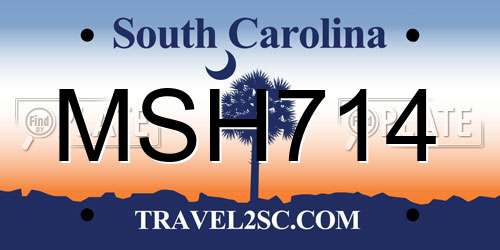 MSH714 South Carolina License Plate