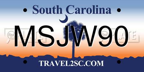 MSJW90 South Carolina License Plate