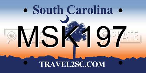 MSK197 South Carolina License Plate