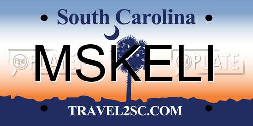 MSKELI South Carolina License Plate