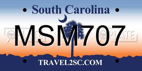 MSM707 South Carolina License Plate