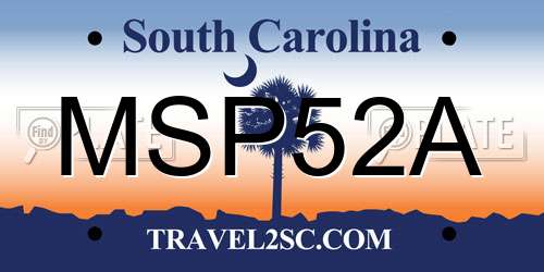 MSP52A South Carolina License Plate