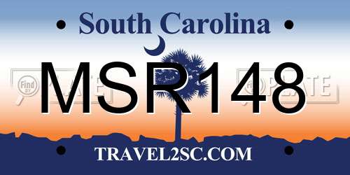 MSR148 South Carolina License Plate