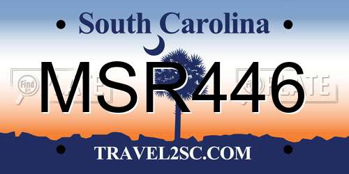 MSR446 South Carolina License Plate