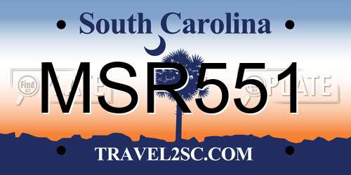 MSR551 South Carolina License Plate