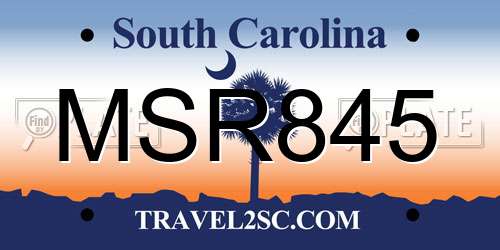 MSR845 South Carolina License Plate