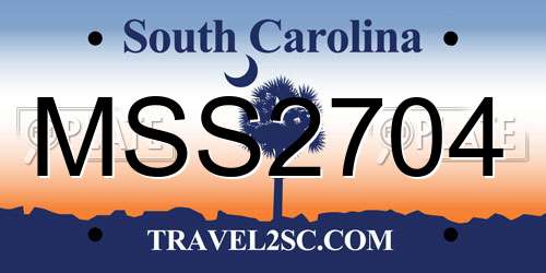 MSS2704 South Carolina License Plate
