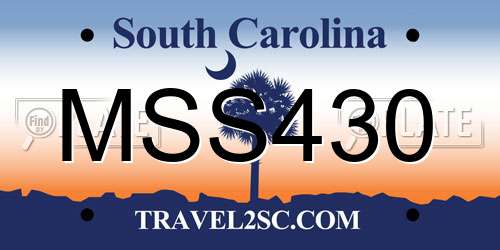 MSS430 South Carolina License Plate