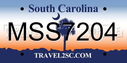 MSS7204 South Carolina License Plate