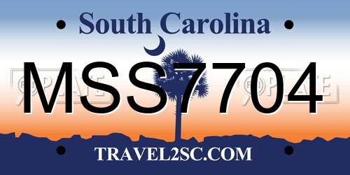 MSS7704 South Carolina License Plate