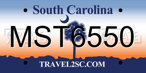 MST6550 South Carolina License Plate