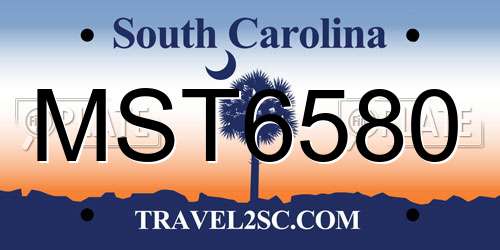 MST6580 South Carolina License Plate
