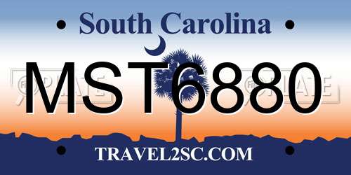 MST6880 South Carolina License Plate
