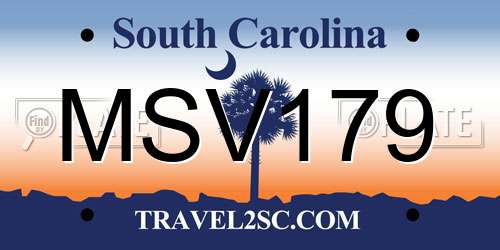 MSV179 South Carolina License Plate
