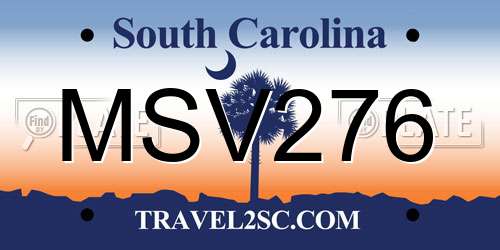 MSV276 South Carolina License Plate