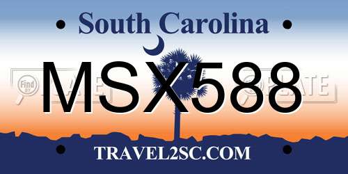 MSX588 South Carolina License Plate