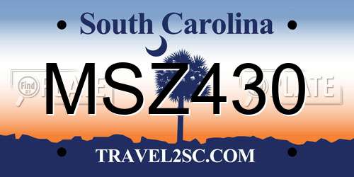 MSZ430 South Carolina License Plate
