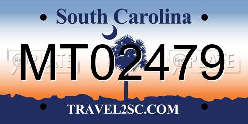 MT02479 South Carolina License Plate