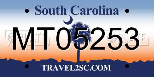 MT05253 South Carolina License Plate