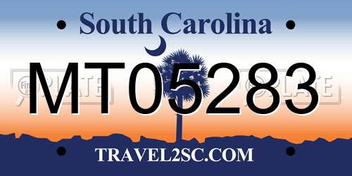 MT05283 South Carolina License Plate