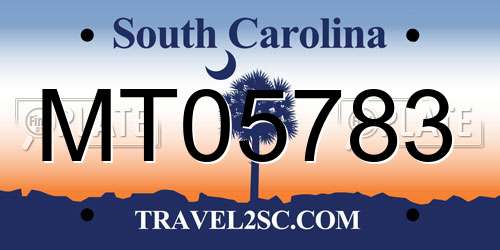 MT05783 South Carolina License Plate