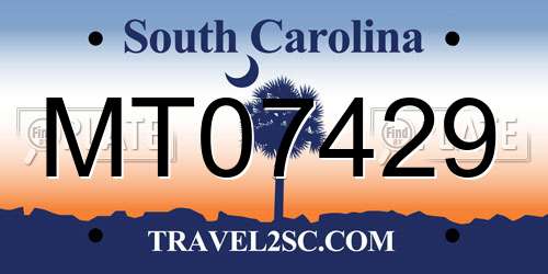 MT07429 South Carolina License Plate