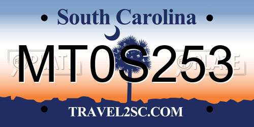 MT0S253 South Carolina License Plate