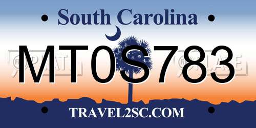 MT0S783 South Carolina License Plate