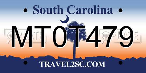 MT0T479 South Carolina License Plate