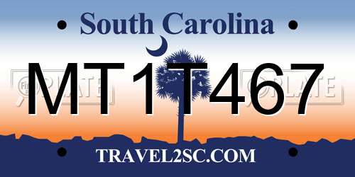 MT1T467 South Carolina License Plate