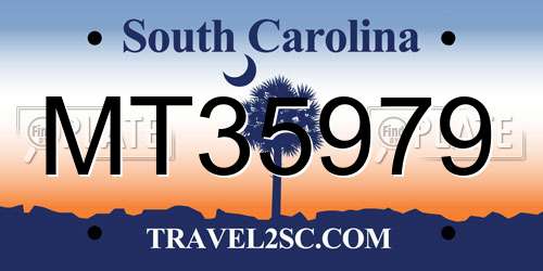 MT35979 South Carolina License Plate