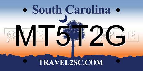 MT5T2G South Carolina License Plate