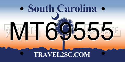 MT69555 South Carolina License Plate