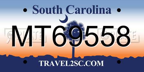 MT69558 South Carolina License Plate