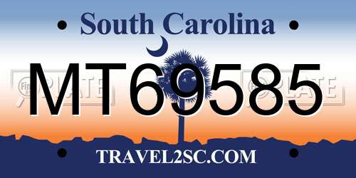MT69585 South Carolina License Plate