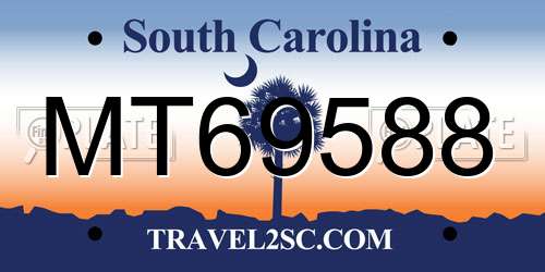 MT69588 South Carolina License Plate