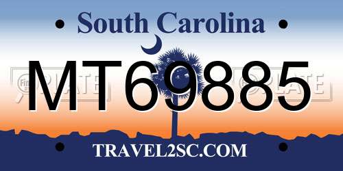 MT69885 South Carolina License Plate