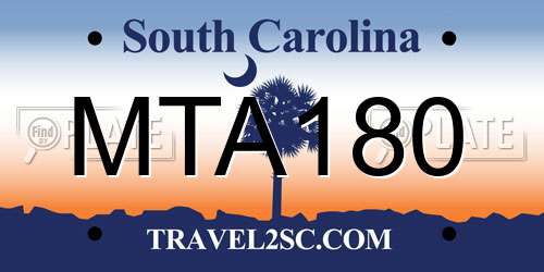 MTA180 South Carolina License Plate