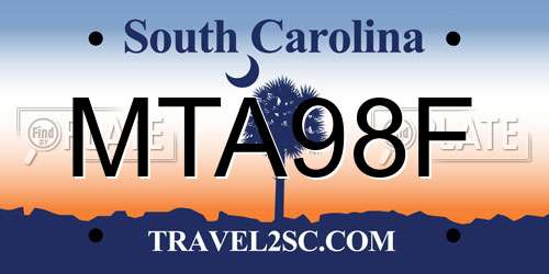 MTA98F South Carolina License Plate