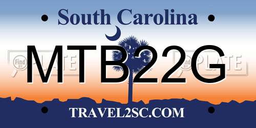 MTB22G South Carolina License Plate