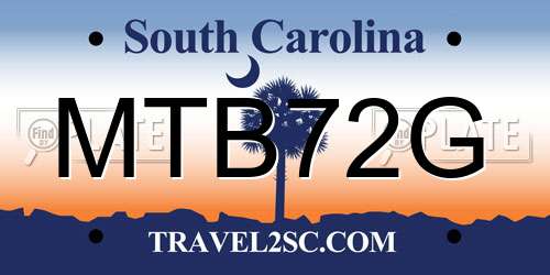 MTB72G South Carolina License Plate