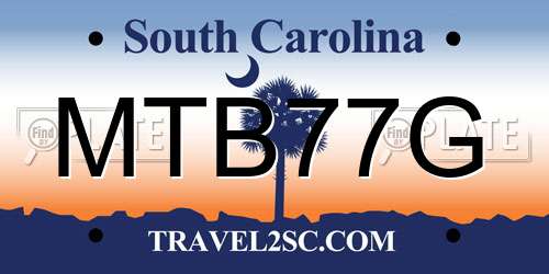 MTB77G South Carolina License Plate